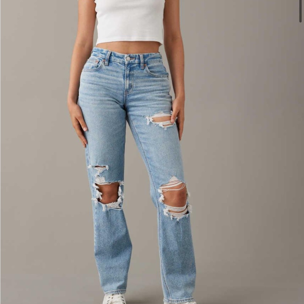 American Eagle Blue Straight Leg Jeans